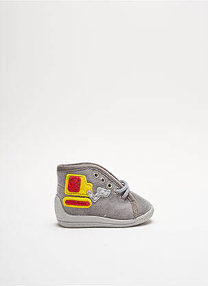 Chaussons/pantoufles fermeture lacets bout rond gris BELLAMY garcon