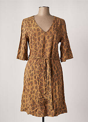 Robe mi-longue manches 3/4 manches 3/4 beige CREAM femme
