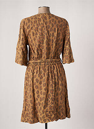 Robe mi-longue manches 3/4 manches 3/4 beige CREAM femme
