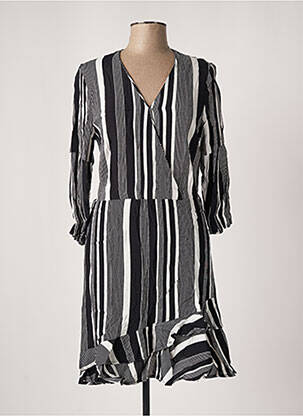 Robe mi-longue manches longues manches longues noir ESQUALO femme
