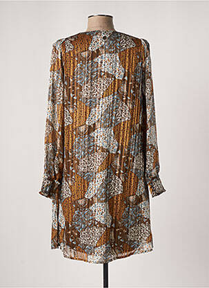 Robe courte coupe évasée manches longues marron LOLA ESPELETA femme