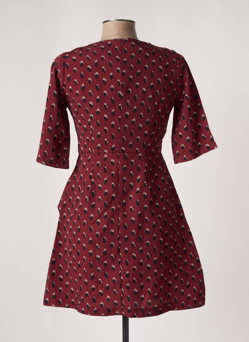 Robe courte fermeture zippée au dos manches courtes rouge MOLLY BRACKEN femme