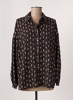 Chemisier tissage crêpe manches longues noir MOLLY BRACKEN femme