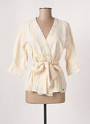 Veste kimono poignets évasés beige LES P'TITES BOMBES femme