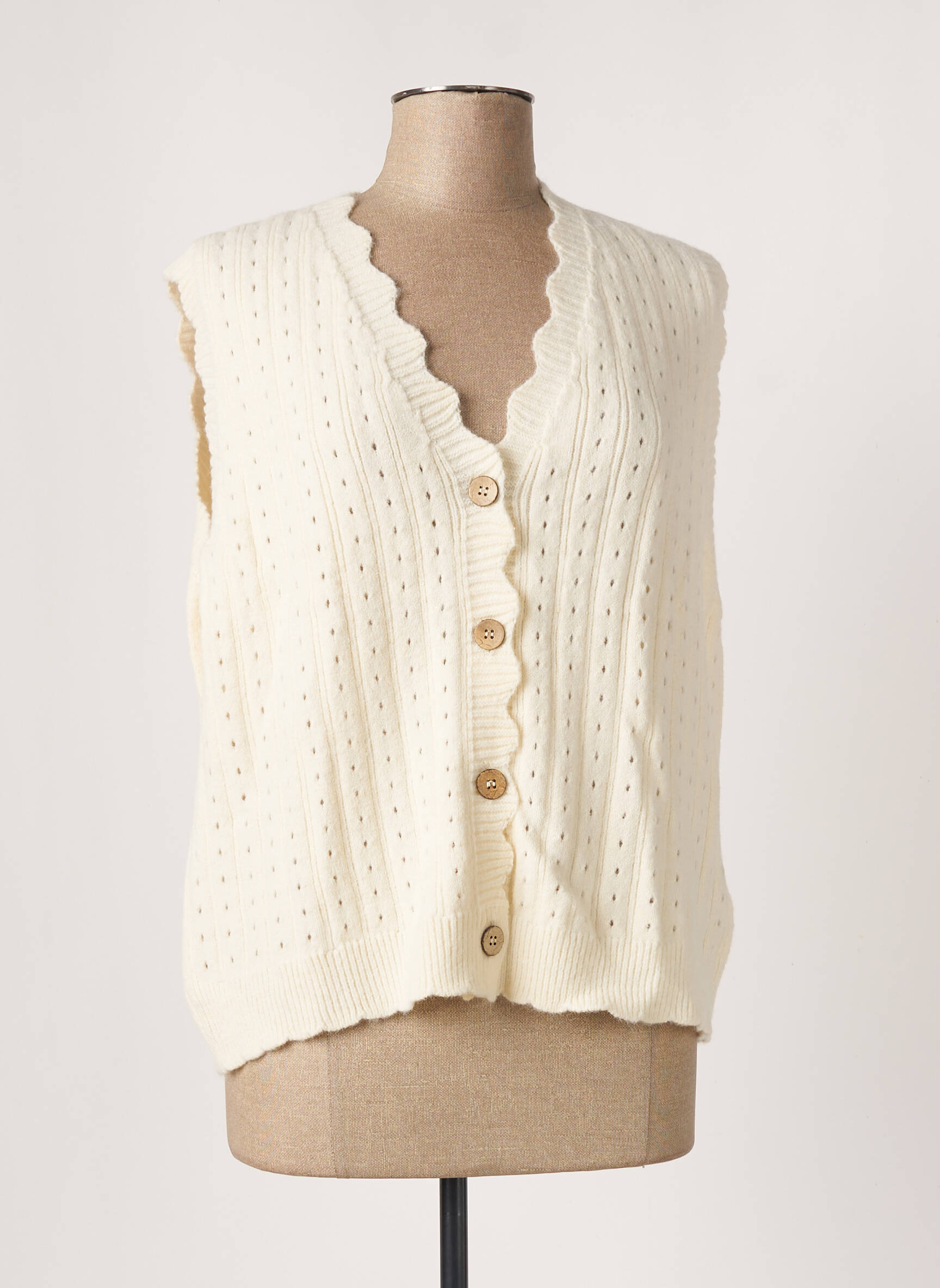 Cream Gilet Femme De Couleur Beige 2175250 beige0 Modz