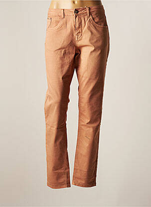 Jeans coupe slim broderie rivets taille normale marron CREAM femme