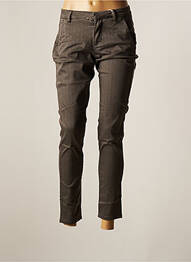 Pantalon chino tissage popeline taille normale gris CREAM femme