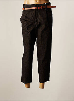 Pantalon chino fermeture zippée sous rabat avec crochet taille haute noir CREAM femme