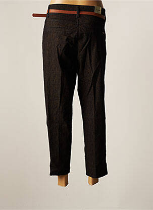 Pantalon chino fermeture zippée sous rabat avec crochet taille haute noir CREAM femme