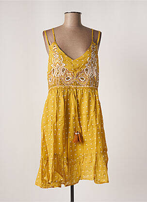 Robe mi-longue sans manche sans manche jaune CHLOE LAETITIA femme