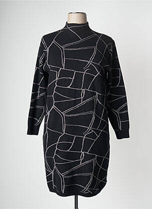 Robe pull noir TRICOTONIC pour femme