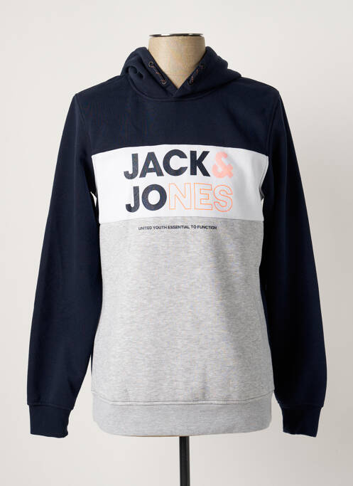 Sweat-shirt à capuche bleu JACK & JONES pour garçon