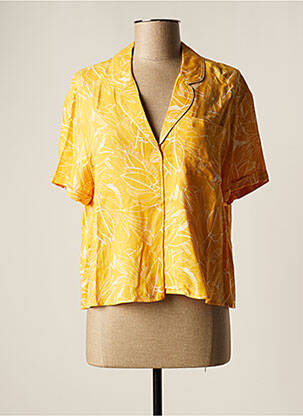 Top imprimé fantaisie manches courtes jaune ONE STEP femme