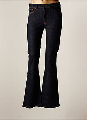 Jean coupe flare coupe droite évasée sur le bas taille haute bleu FIVE femme