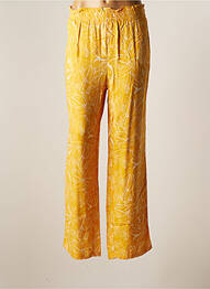 Pantalon large tissage crêpe taille normale jaune ONE STEP femme