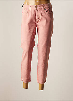 Jeans coupe slim broderie rivets taille normale rose FIVE femme