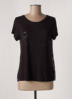 T-shirt stretch manches courtes noir LE TEMPS DES CERISES femme