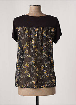 T-shirt stretch manches courtes noir LE TEMPS DES CERISES femme