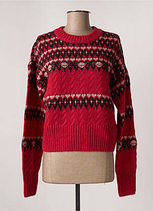Pull finition bords-côtes manches longues rouge SCOTCH & SODA femme