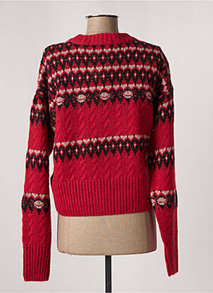 Pull finition bords-côtes manches longues rouge SCOTCH & SODA femme