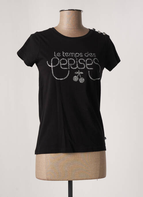 T-shirt noir LE TEMPS DES CERISES pour femme