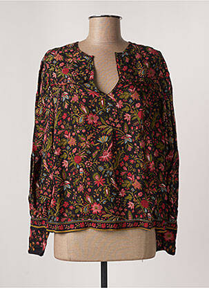 Blouse imprimé fleurs manches longues noir MKT STUDIO femme
