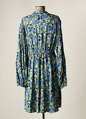 Robe mi-longue imprimé fleurs manches longues bleu SELECTED femme