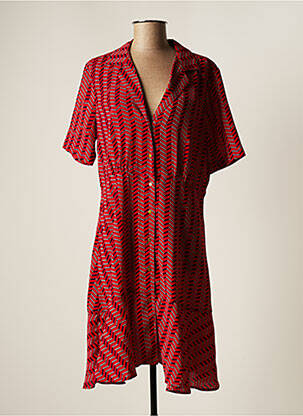 Robe mi-longue manches courtes manches courtes rouge MAISON SCOTCH femme
