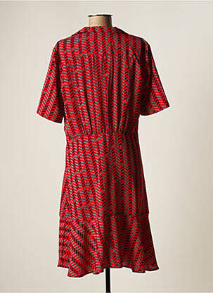 Robe mi-longue coupe fluide manches courtes rouge MAISON SCOTCH femme