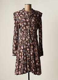 Robe mi-longue coupe fluide manches longues bleu SUNCOO femme