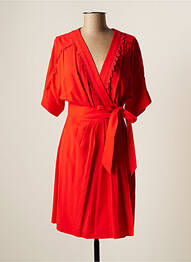 Robe courte manches courtes manches courtes rouge SUNCOO femme
