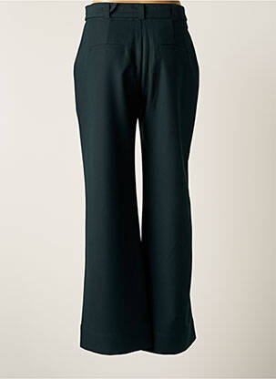 Pantalon chino fermeture zippée sous rabat avec crochet taille haute vert SUNCOO femme