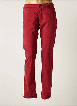 Pantalon chino fermeture zippée sous rabat boutonné taille normale rouge MKT STUDIO femme