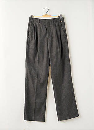 Pantalon chino fermeture zippée sous rabat boutonné taille normale gris MAISON SCOTCH femme
