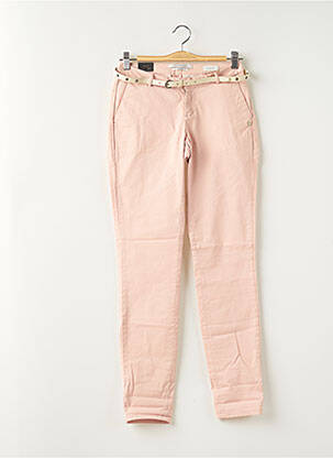 Pantalon chino fermeture zippée sous rabat boutonné taille normale rose MAISON SCOTCH femme