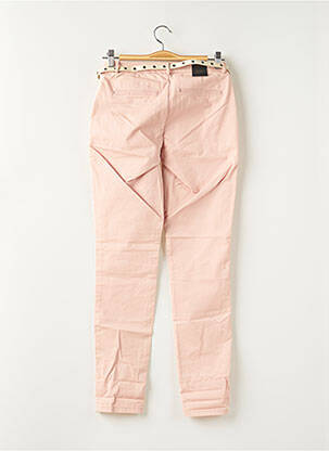 Pantalon chino fermeture zippée sous rabat boutonné taille normale rose MAISON SCOTCH femme