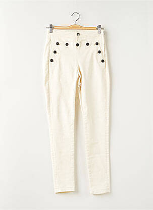 Pantalon slim tissage popeline taille normale beige MAISON SCOTCH femme