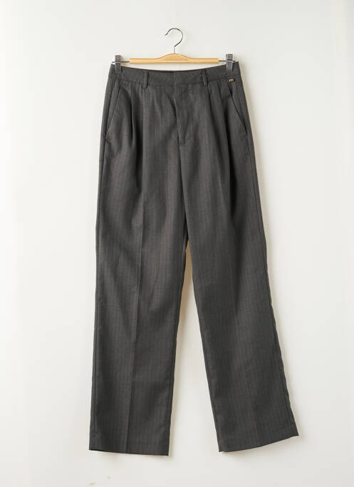 Pantalon chino fermeture zippée sous rabat boutonné taille normale gris MAISON SCOTCH femme