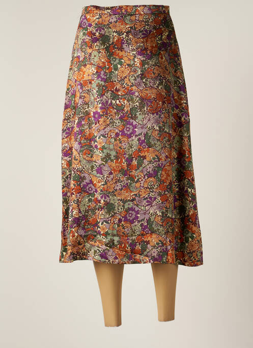 Jupe mi-longue marron SUNCOO femme