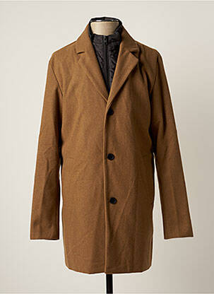 Manteau long coupe droite sans capuche marron JACK & JONES homme