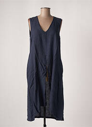 Tunique sans manche tissage crêpe bleu HUMILITY femme