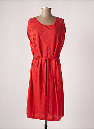 Robe pull stretch manches courtes orange DES PETITS HAUTS femme