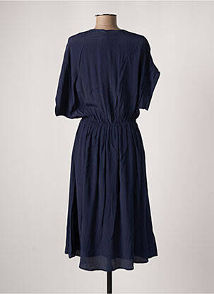 Robe mi-longue coupe fluide manches courtes bleu OTTOD'AME femme