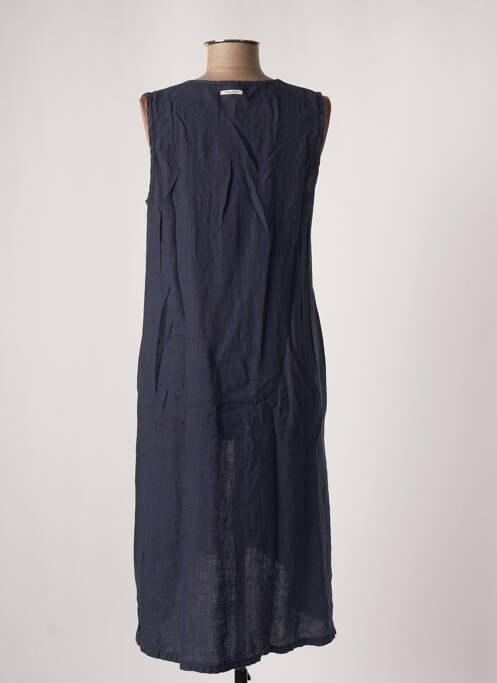 Tunique sans manche tissage crêpe bleu HUMILITY femme