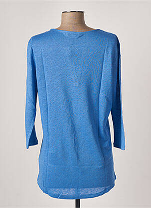 Top col v manches 3/4 bleu J & W femme