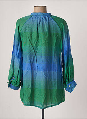 Chemisier imprimé fantaisie manches longues bleu MARGOT femme