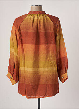 Chemisier imprimé fantaisie manches longues marron MARGOT femme