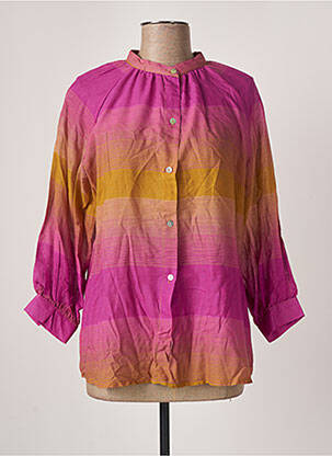 Chemisier imprimé fantaisie manches longues violet MARGOT femme