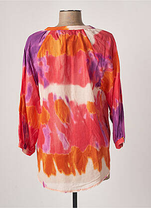 Blouse tissage popeline manches longues rose EMA BLUE'S femme