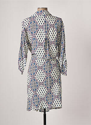 Robe mi-longue coupe fluide manches longues bleu ATELIER JAD femme
